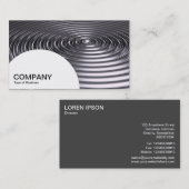 Halfcirkelpaneel - Concentrische ringen - Chroom Visitekaartje (Voorkant / Achterkant)