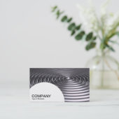 Halfcirkelpaneel - Concentrische ringen - Chroom Visitekaartje (Staand voorkant)