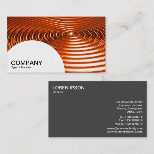 Halfcirkelpaneel - Concentrische ringen - Oranje c Visitekaartje (Voorkant / Achterkant)