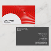 Halfcirkelpaneel - Concentrische ringen - Rood Visitekaartje (Voorkant / Achterkant)