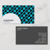 Halfcirkelpaneel - Domino Patchwork - Aqua Blue Visitekaartje (Voorkant / Achterkant)