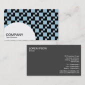 Halfcirkelpaneel - Domino-patchwork - Bleek blauw Visitekaartje (Voorkant / Achterkant)