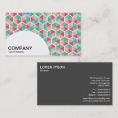 Halfcirkelpaneel - Hexagon Patroon 02 Visitekaartje (Voorkant / Achterkant)