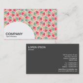 Halfcirkelpaneel - Hexagon Patroon 04 Visitekaartje (Voorkant / Achterkant)