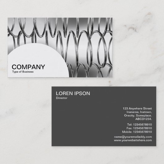 Halfcirkelpaneel - Springs B&W Visitekaartje (Voorkant / Achterkant)