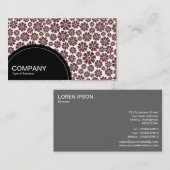 Halfcirkelpaneel (stippen) - 8 petalen - donkerbru visitekaartje (Voorkant / Achterkant)