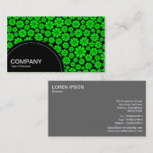 Halfcirkelpaneel (stippen) - 8 petalen - groen op  visitekaartje (Voorkant / Achterkant)