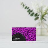 Halfcirkelpaneel (stippen) - 8 petalen - magenta visitekaartje (Staand voorkant)