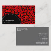 Halfcirkelpaneel (stippen) - 8 petalen - Rood op B Visitekaartje (Voorkant / Achterkant)