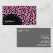 Halfcirkelpaneel (stippen) - 8 petalen - Roze Visitekaartje (Voorkant / Achterkant)