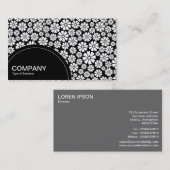 Halfcirkelpaneel (stippen) - 8 petals - Wit op Blk Visitekaartje (Voorkant / Achterkant)