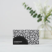 Halfcirkelpaneel (stippen) - 8 petals - Wit op Blk Visitekaartje (Staand voorkant)