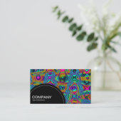 Halfcirkelpaneel (stippen) - Abstract fractal Visitekaartje (Staand voorkant)