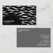 Halfcirkelpaneel (stippen) - Abstracte bladeren Visitekaartje (Voorkant / Achterkant)