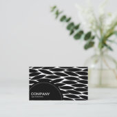 Halfcirkelpaneel (stippen) - Abstracte bladeren Visitekaartje (Staand voorkant)