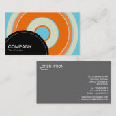 Halfcirkelpaneel (stippen) - Concentrische cirkels Visitekaartje (Voorkant / Achterkant)