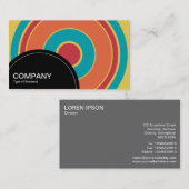 Halfcirkelpaneel (stippen) - Concentrische cirkels Visitekaartje (Voorkant / Achterkant)