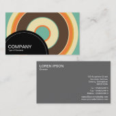 Halfcirkelpaneel (stippen) - Concentrische cirkels Visitekaartje (Voorkant / Achterkant)