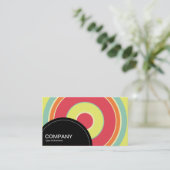 Halfcirkelpaneel (stippen) - Concentrische cirkels Visitekaartje (Staand voorkant)