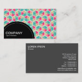 Halfcirkelpaneel (stippen) - Hexagon Patroon 02 Visitekaartje (Voorkant / Achterkant)