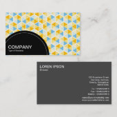 Halfcirkelpaneel (stippen) - Hexagon Patroon 03 Visitekaartje (Voorkant / Achterkant)