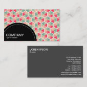 Halfcirkelpaneel (stippen) - Hexagon Patroon 04 Visitekaartje (Voorkant / Achterkant)