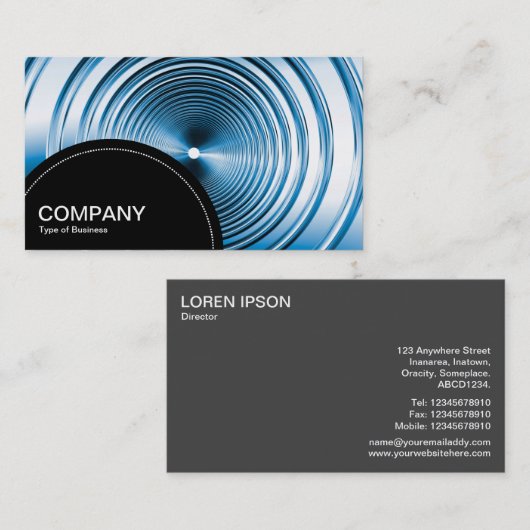 Halfcirkelpaneel (stippen) - Lange lentenblauw Visitekaartje (Voorkant / Achterkant)