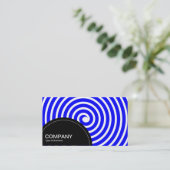 Halfcirkelpaneel (stippen) - Spiral blauw Visitekaartje (Staand voorkant)