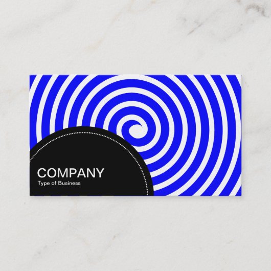 Halfcirkelpaneel (stippen) - Spiral blauw Visitekaartje (Voorkant)