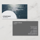 Halfcirkelpaneel - Zon op het water Visitekaartje (Voorkant / Achterkant)