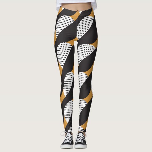 Halfcirkels en stippen, geometrisch patroon. leggings (Voorkant)