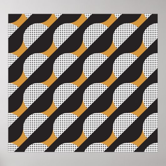 Halfcirkels en stippen, geometrisch patroon. poster (Voorkant)