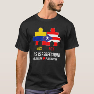 HalfColombiaanse halve Puerto Ricaanse vlag Boricu T-shirt