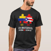 HalfColombiaanse halve Puerto Ricaanse vlag Boricu T-shirt (Voorkant)