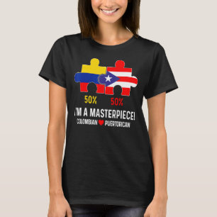 HalfColombiaanse halve Puerto Ricaanse vlag Boricu T-shirt