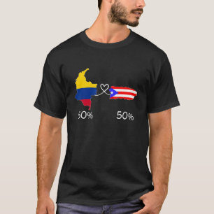 HalfColombiaanse halve Puerto Ricaanse vlag T-shirt