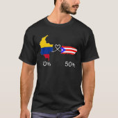 HalfColombiaanse halve Puerto Ricaanse vlag T-shirt (Voorkant)