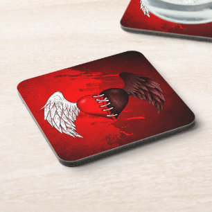 Halfdemon-halfdemon halfwitte glazen onderverven bier onderzetter