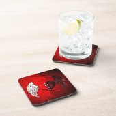 Halfdemon-halfdemon halfwitte glazen onderverven bier onderzetter (Rechterzijde)