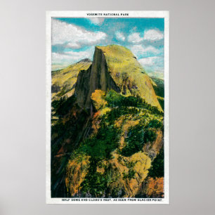 Halfdommen en Cloud Rest van Glacier Point Poster