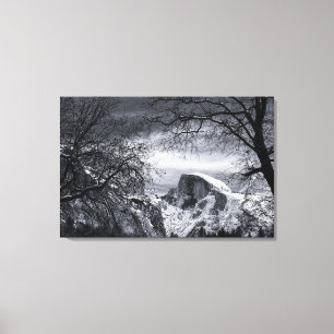 Halfdommen in de winter Yosemite Valley Canvas Afdruk