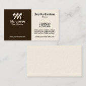 Halfdonkerbruin (Cream Kaart) Visitekaartje (Voorkant / Achterkant)