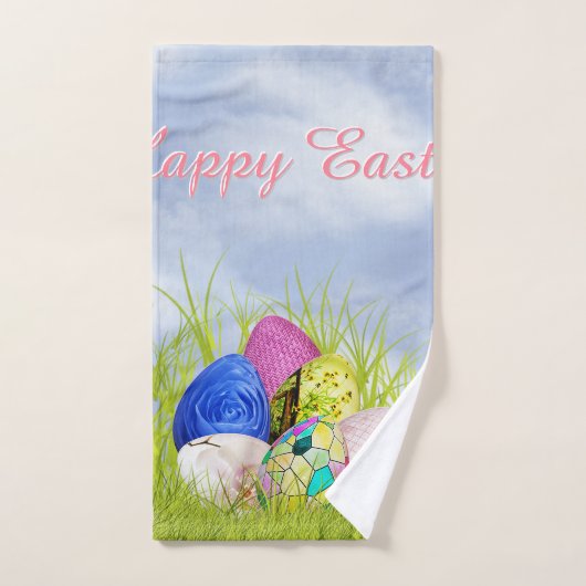 Halfdozige eitjes, platte fotografie bad handdoek (Handdoek)