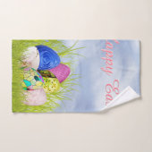 Halfdozige eitjes, platte fotografie bad handdoek (Handdoek)