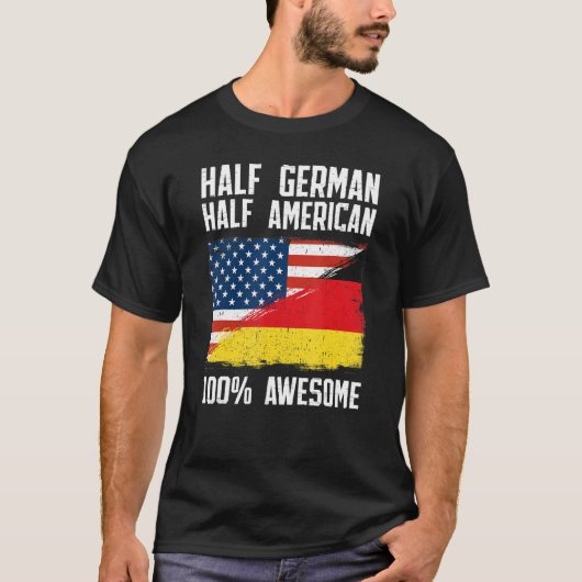 HalfDuits halfAmerikaans vlagerfgoed Duitsland Ro T-shirt (Voorkant)