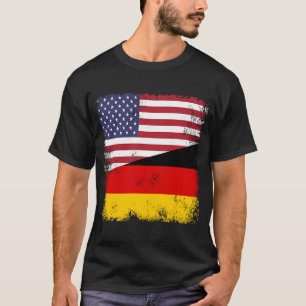 HalfDuitse vlag Duitsland Verenigde Staten T-shirt