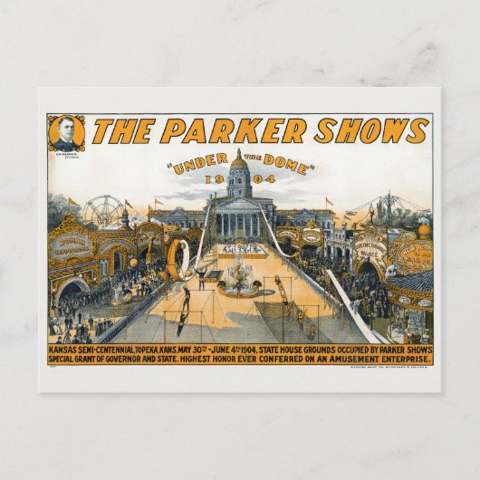 Halfeeuwfeest van Kansas. Staat huis grond. Briefkaart (Voorkant)