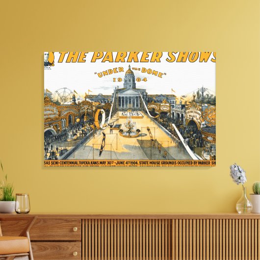 Halfeeuwfeest van Kansas. Staat huis grond. Canvas Afdruk (Insitu (Woonkamer))