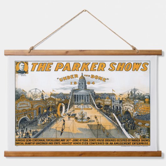 Halfeeuwfeest van Kansas. Staat huis grond. Hangend Wandkleed (Voorkant)