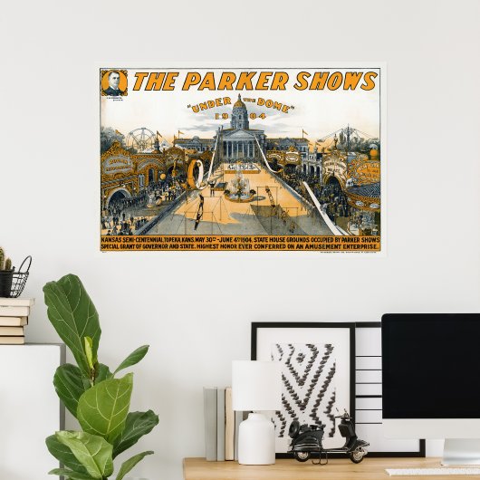 Halfeeuwfeest van Kansas. Staat huis grond. Poster (Thuiskantoor)